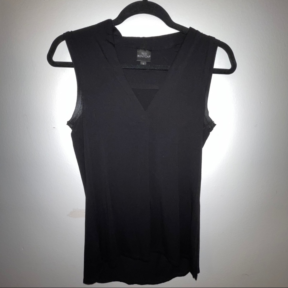 Black sleeveless blouse